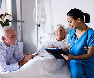 Nursing Home Patient Having a Discussion with a Doctor