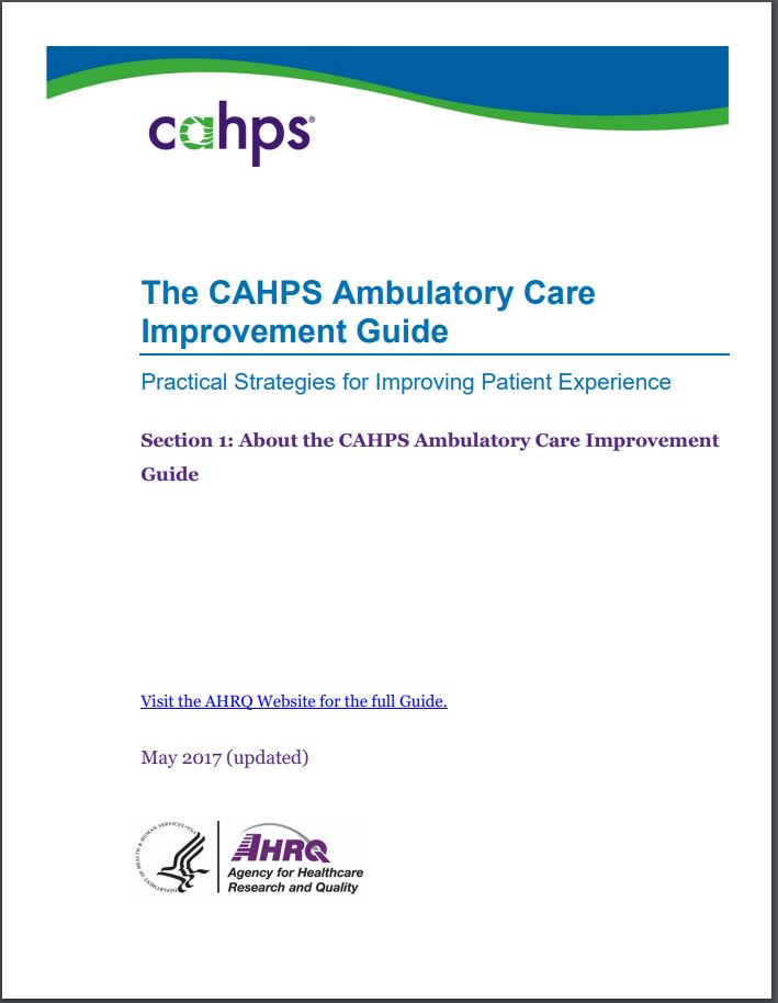 cover of Section 1: About the CAHPS Ambulatory Care Improvement Guide