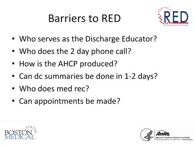 Barriers to RED