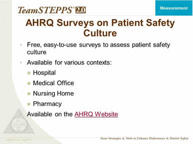 AHRQ Surveys on Patient Safety Culture