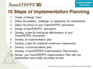 Implementation Planning: 10 Steps