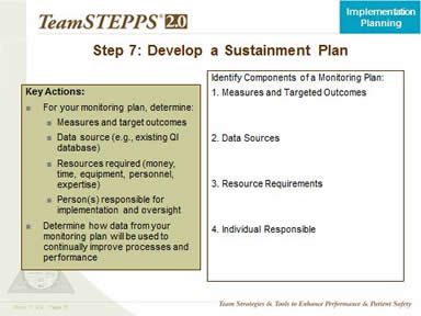 Step 7. Develop A Sustainment Plan