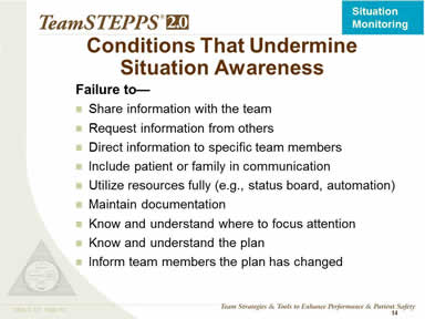 Conditions That Undermine Situation Awareness
