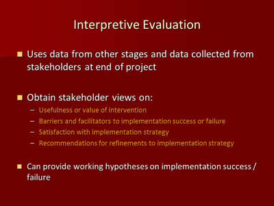 Interpretive Evaluation 