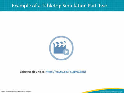 Example of a Tabletop Simulation Part Two