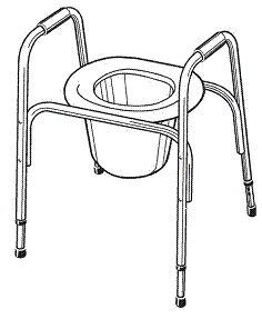 drawing of a bedside commode