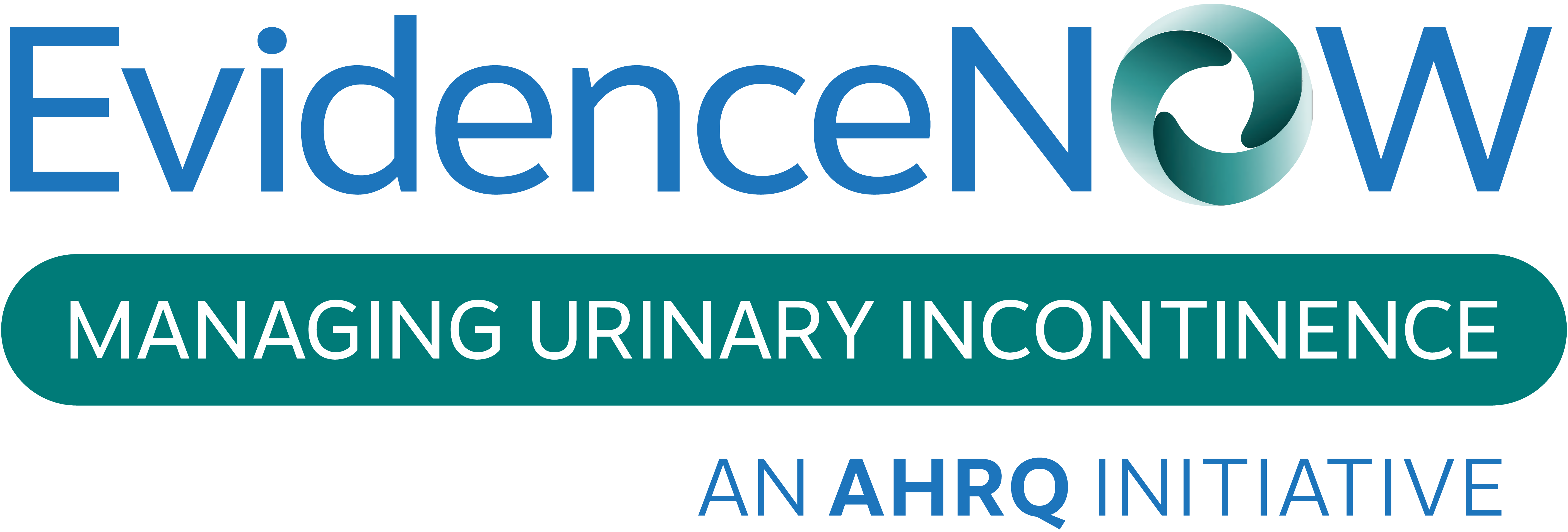 EvidenceNOW logo. Managing urinary incontinence. An AHRQ initiative.