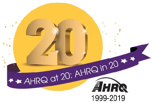 AHRQ at 20: AHRQ in 20 logo, 1999-2019