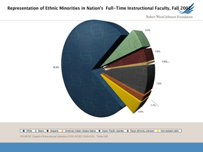 Representation of Ethnic Minorities in Nation's Full-Time Instructional Faculty, Fall 2007