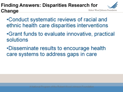 Finding Answers: Disparities Research for Change