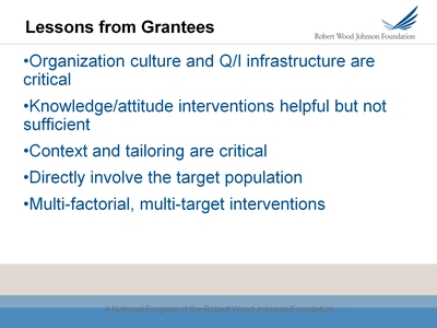 Lessons from Grantees