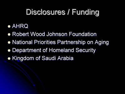 Disclosures / Funding