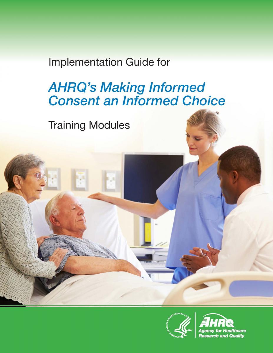 cover of the Implementation Guide for AHRQ's Making Informed Consent an Informed Choice