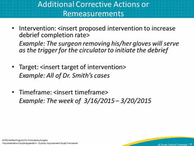 Additional Corrective Actions or Remeasurements