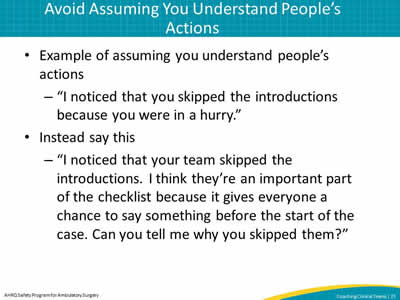Avoid Assuming You Understand People’s Actions