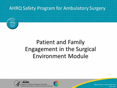 Patient and Family Engagement in the Surgical Environment Module
