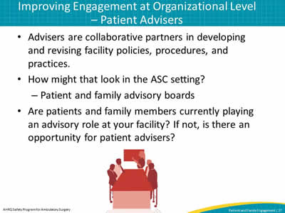 Improving Engagement at Organizational Level  – Patient Advisers