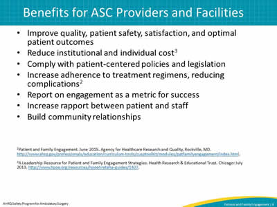 Benefits for ASC Providers and Facilities