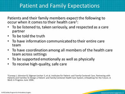 Patient and Family Expectations