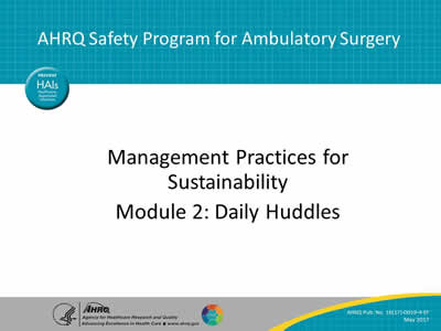 Management Practices for Sustainability Module 2: Daily Huddles