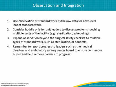 Observation and Integration