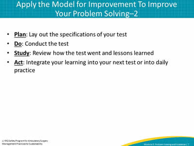 Apply the Model for Improvement To Improve Your Problem Solving–2