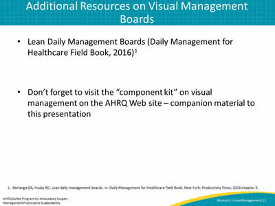 Additional Resources on Visual Management Boards