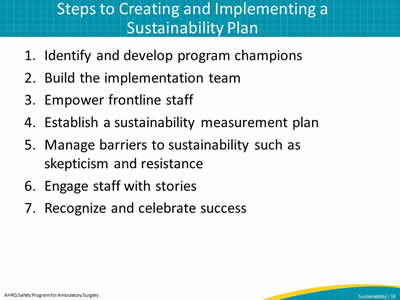 Steps to Creating and Implementing a Sustainability Plan