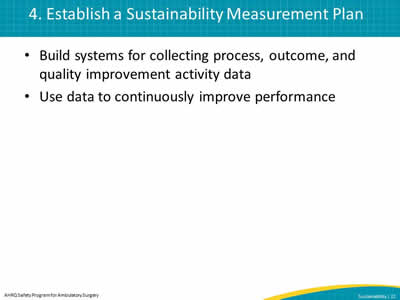 4. Establish a Sustainability Measurement Plan