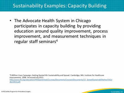 Sustainability Examples: Capacity Building