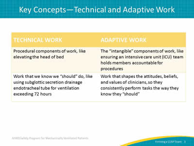 Image: Chart of technical and adaptive work.