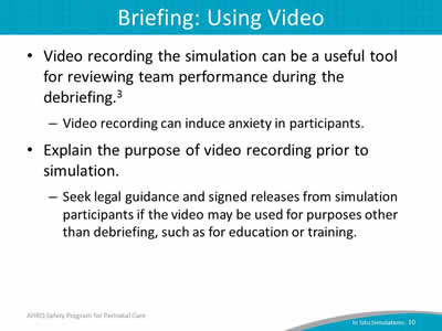 Briefing: Using Video