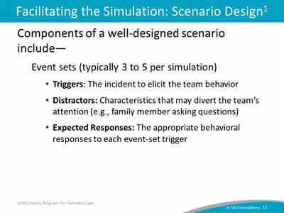 Facilitating the Simulation: Scenario Design
