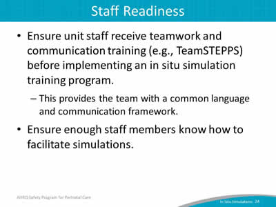 Staff Readiness