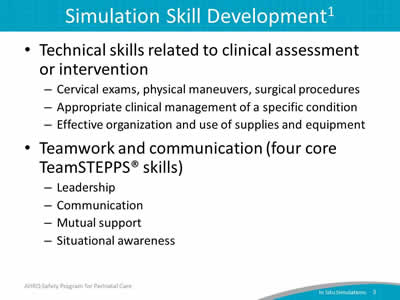 Simulation Skill Development