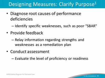 Designing Measures: Clarify Purpose