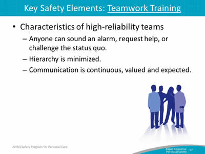 Characteristics of high-reliability teams.