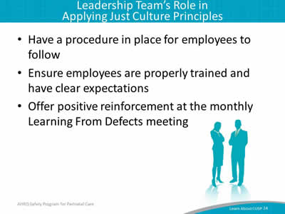 Have a procedure in place for employees to follow. Ensure employees are properly trained and have clear expectations. Offer positive reinforcement at the monthly Learning From Defects meeting.