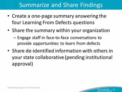 Summarize and Share Findings