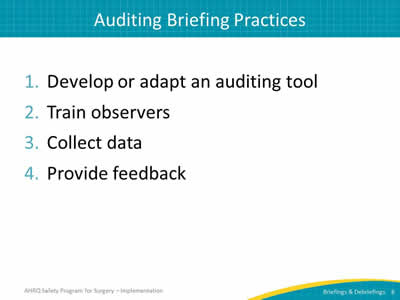 Auditing Briefing Practices