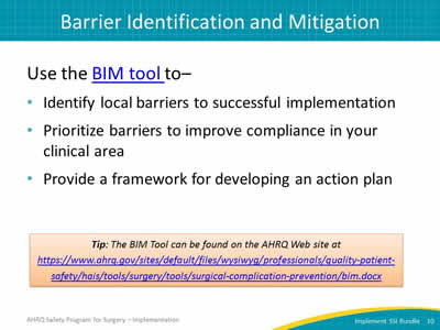 Barrier Identification and Mitigation