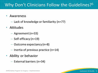 Why Don’t Clinicians Follow the Guidelines?