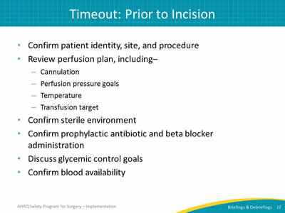 Timeout: Prior to Incision