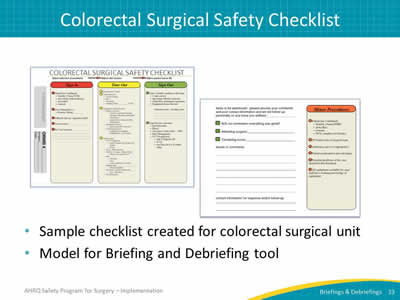 Colorectal Surgical Safety Checklist