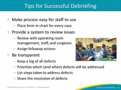 Tips for Successful Debriefing