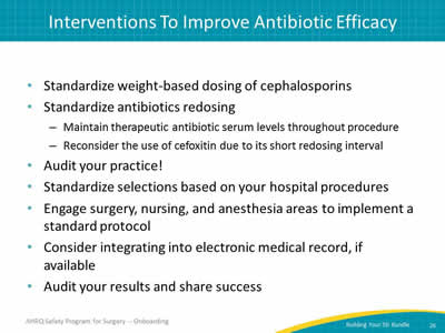 Interventions To Improve Antibiotic Efficacy