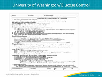 University of Washington/Glucose Control