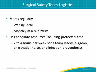 Surgical Safety Team Logistics