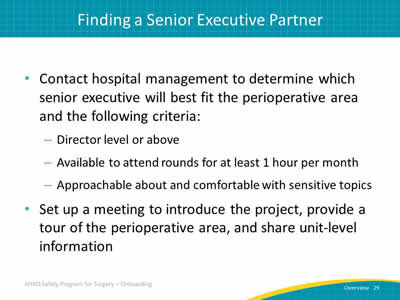 Finding a Senior Executive Partner
