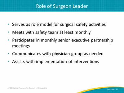 Role of Surgeon Leader